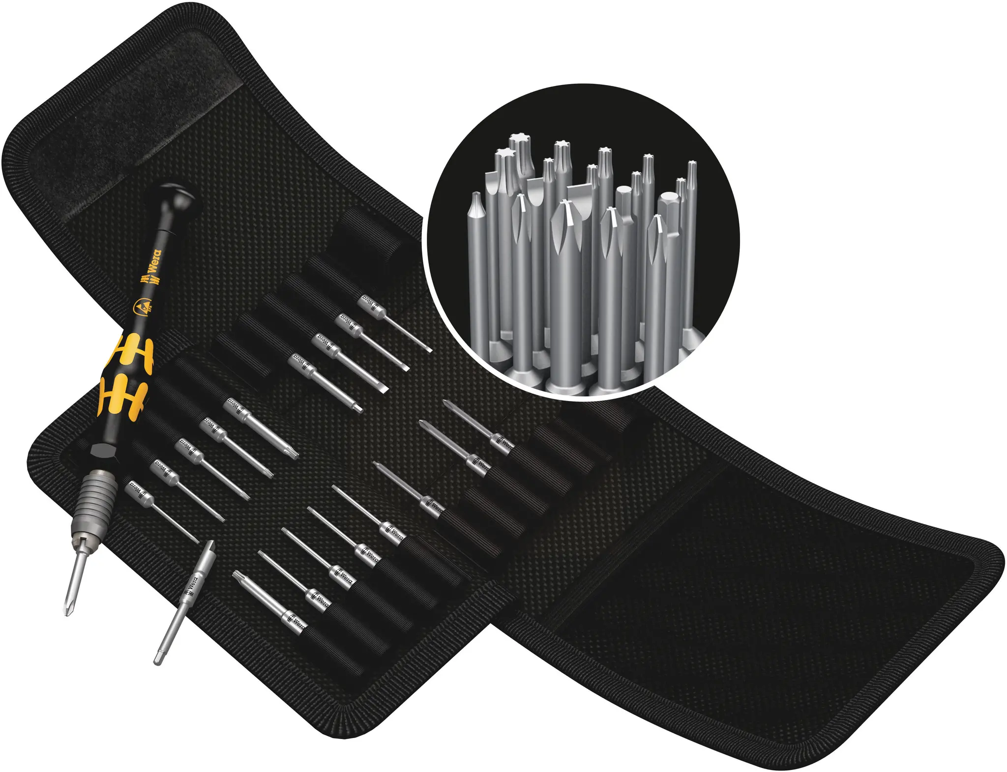 Produktfoto 1 von Wera, 20-teilig Hex-Plus, Phillips, Geschlitzt, Innensechsrund, Torx Plus ESD-Sicherheit