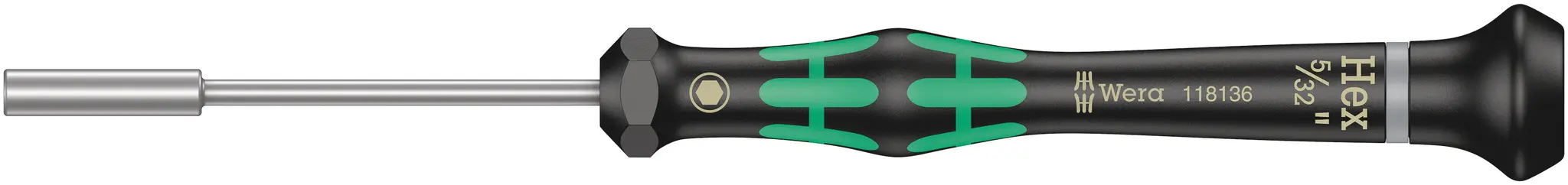 Produktfoto 1 von Wera 5/32 in Sechskant Steckschlüssel-Handgriff, Länge 157 mm / Klinge 60 mm