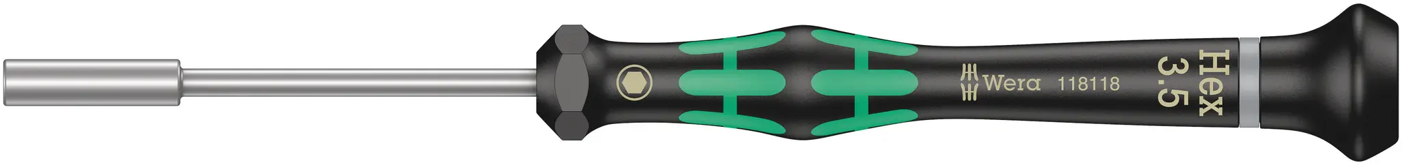 Produktfoto 1 von Wera 3.5 mm Sechskant Steckschlüssel-Handgriff, Länge 157 mm / Klinge 60 mm
