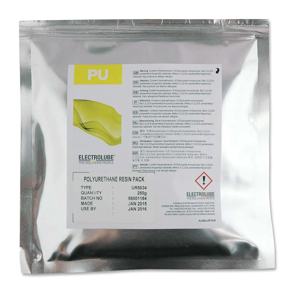 Produktfoto 1 von Electrolube UR5634 Polyurethanharz, Gießharz Klar, Packung 250 g
