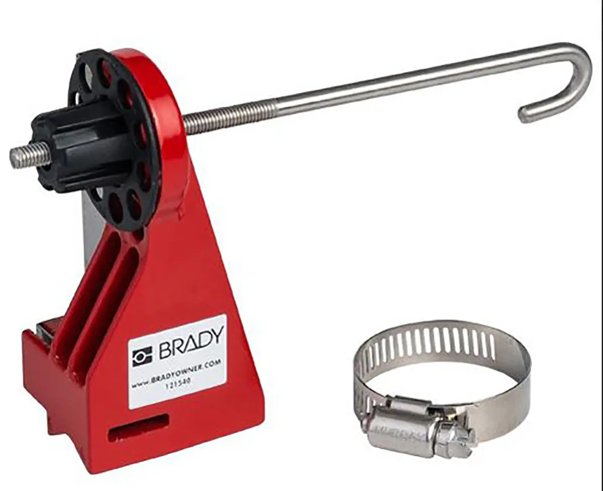 Produktfoto 1 von Brady Metall Aussperrung Typ Kugelhahnverriegelung, 1-fach Verriegelung 7.14 mm, Rot