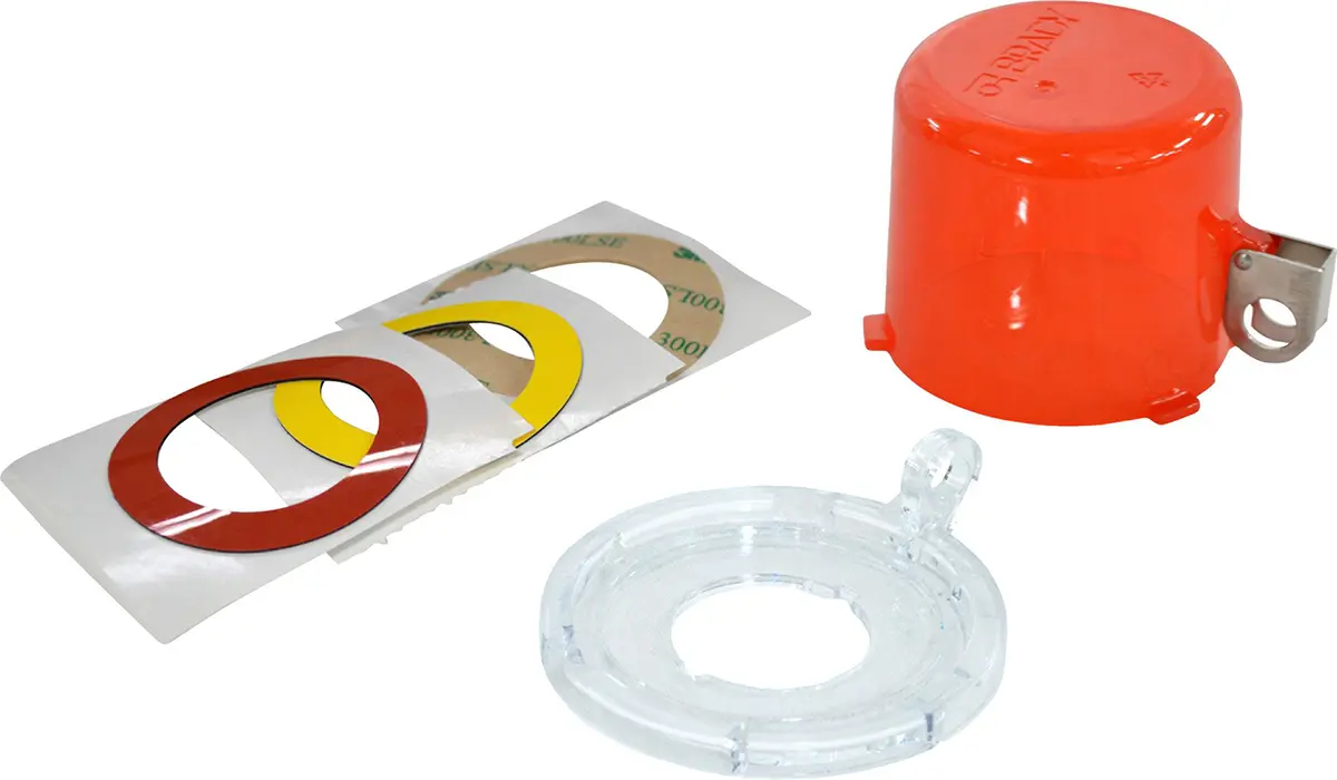 Produktfoto 1 von Brady Polycarbonat Aussperrung Typ Drucktaster- und Drehschalter-Sperren, 1-fach Verriegelung 7 mm, Rot