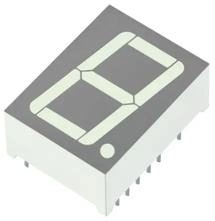 Produktfoto 1 von Kingbright SA08 LED-Anzeige 7 Segmente 1 Zeichen Anode, Grün 570nm 25mcd Zeichenbreite 11.6 mm Rechts Zeichenhöhe 20.3
