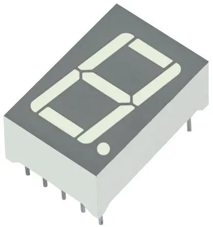 Produktfoto 1 von Kingbright SC56 LED-Anzeige 7 Segmente 1 Zeichen Kathode, Grün 570nm 35mcd Zeichenbreite 8 mm Rechts Zeichenhöhe 14.2 mm