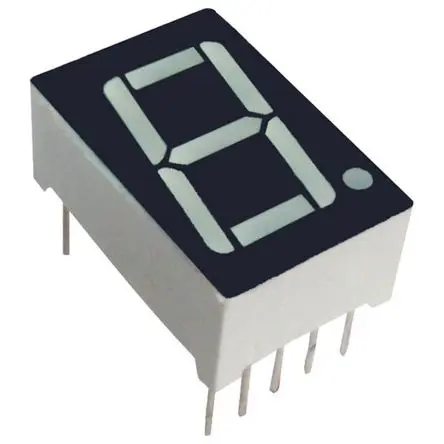 Produktfoto 1 von Kingbright SA08 LED-Anzeige 7 Segmente 1 Zeichen Anode, Rot 630nm 61mcd Zeichenbreite 11 mm Rechts Zeichenhöhe 20.3 mm