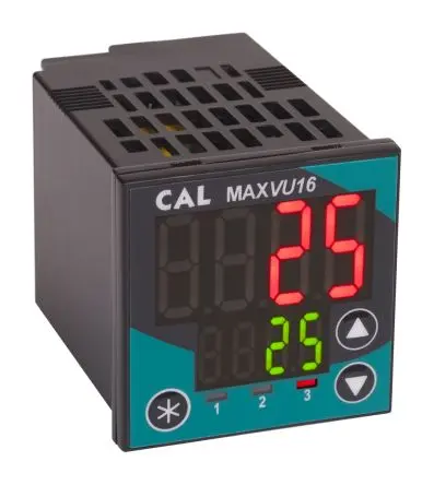Produktfoto 1 von CAL MAXVU16 PID Temperaturregler DIN-Hutschiene 1, 3 x Halbleiterrelais, Relais Ausgang/ J, B, C, Universitäten, T, S,