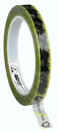Produktfoto 1 von Desco Europe ESD Klebeband, Klar, Gummi (Basis), Zellulose, Nichtleitend, 65.8 m x 12mm