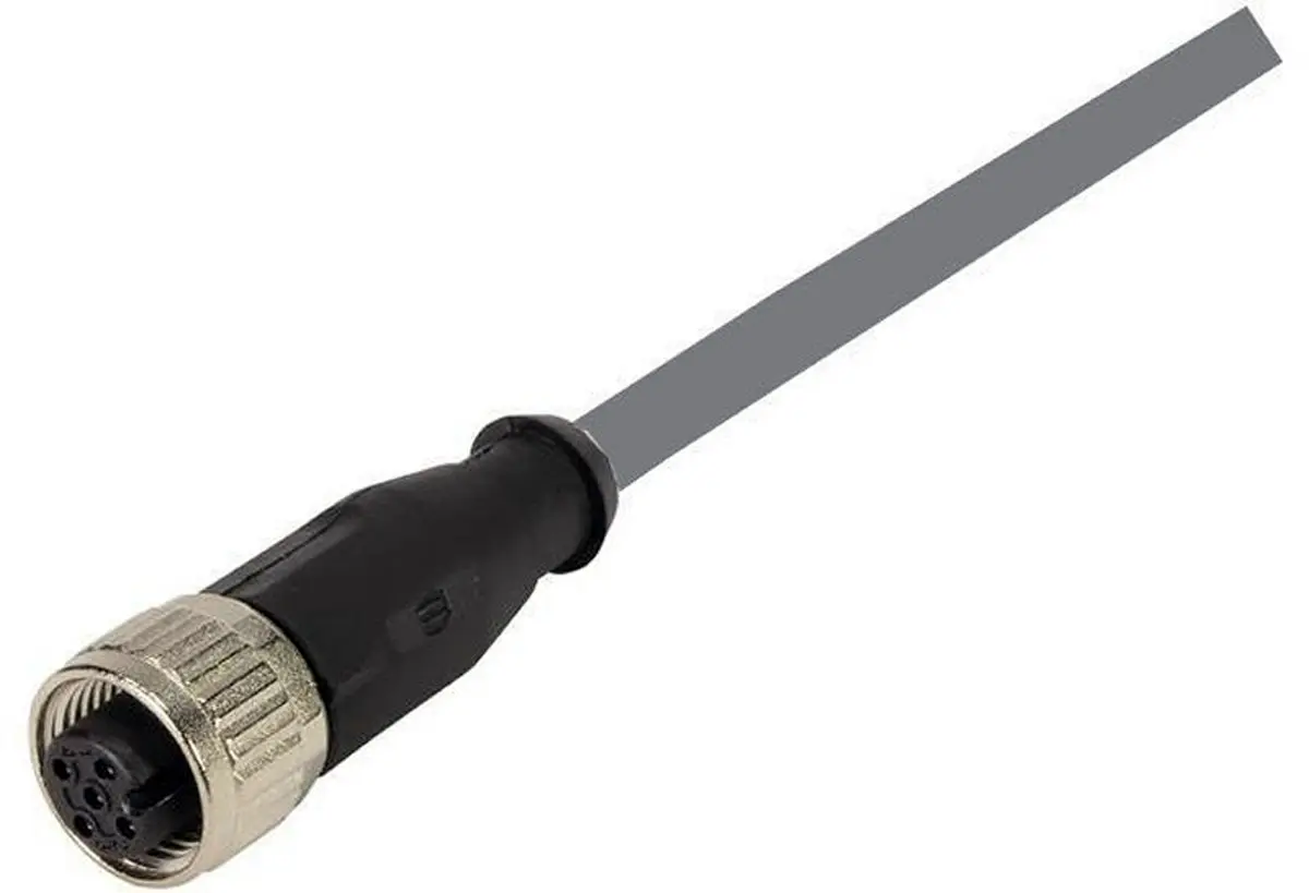 Produktfoto 1 von HARTING 2134, 12-polig Sensor-Betätigungselementkabel, Rechtwinklig Buchse / Nicht abgeschlossen Buchse, Länge 5 m