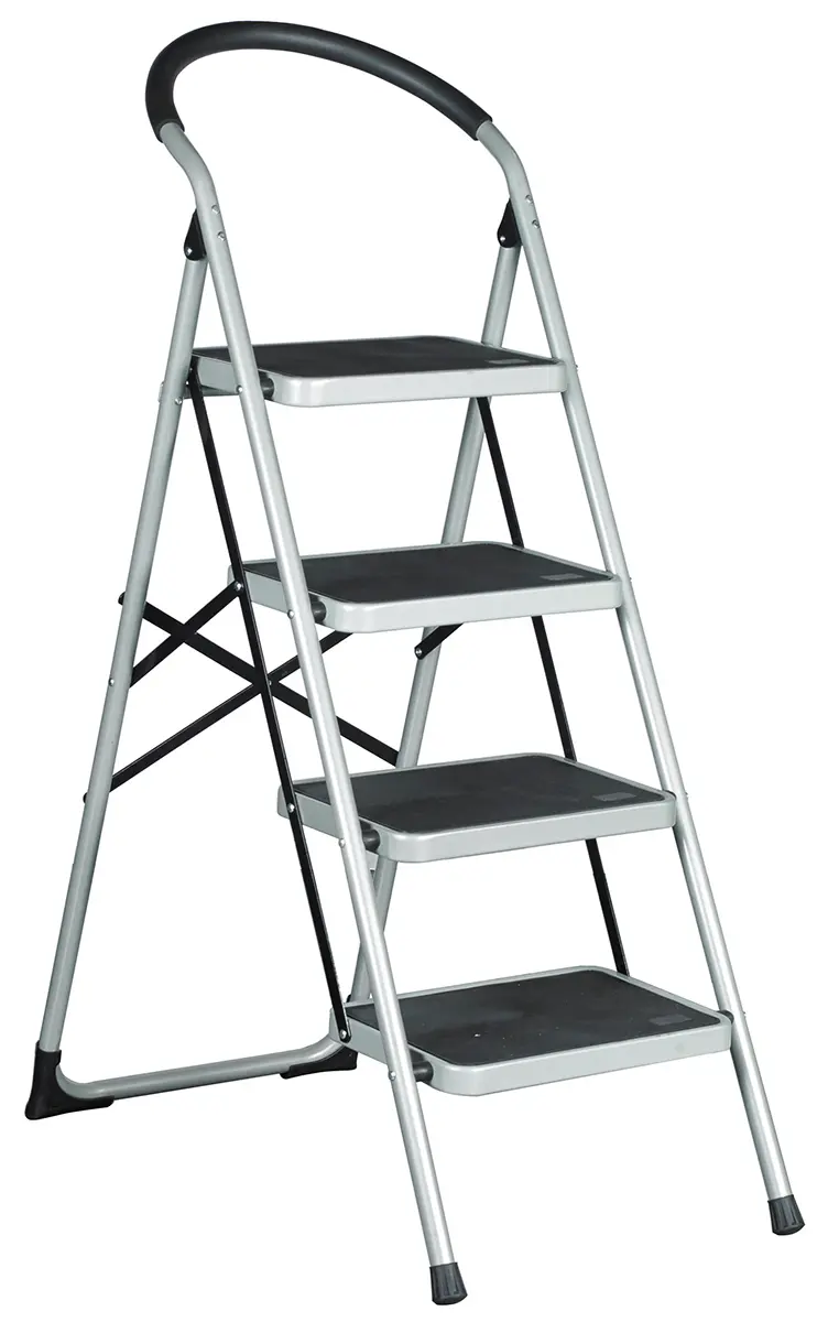 Produktfoto 1 von RS PRO Schritte 4 Stufen H.= 0.93m L.= 1.29 m Stahl Silbergrau
