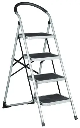 Produktfoto 1 von RS PRO Schritte 4 Stufen H.= 0.93m L.= 1.29 m Stahl Silbergrau