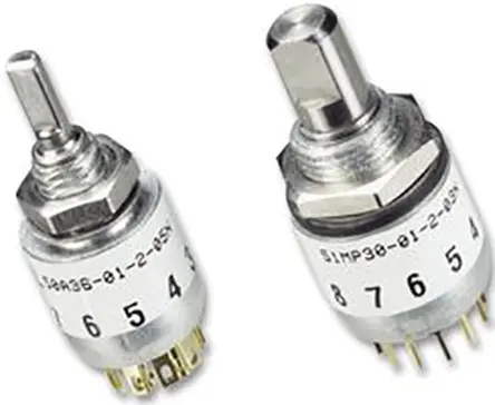 Produktfoto 1 von Grayhill 16-Stufen 50 & 51 Drehschalter DP8T / 8 A Lötöse x 12.7 mm x 6 mm
