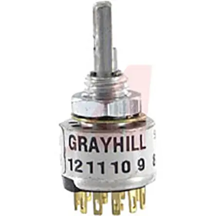 Produktfoto 1 von Grayhill 56 Drehschalter / 200 mA Lötöse, 12.19 mm x 12.7 mm x 9.53 mm