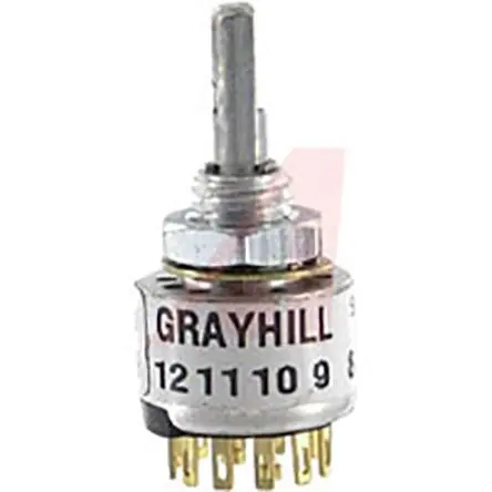 Produktfoto 1 von Grayhill 56 Drehschalter / 200mA Lötöse, 12.19 mm x 12.7mm x 9.53 mm