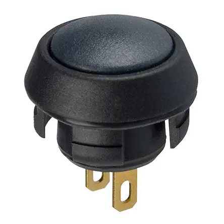 Produktfoto 1 von Grayhill Druckschalter Schwarz Tastend Panel Ø 15.29 mm, SPST / 150 mA 24 V dc, IP40, IP40