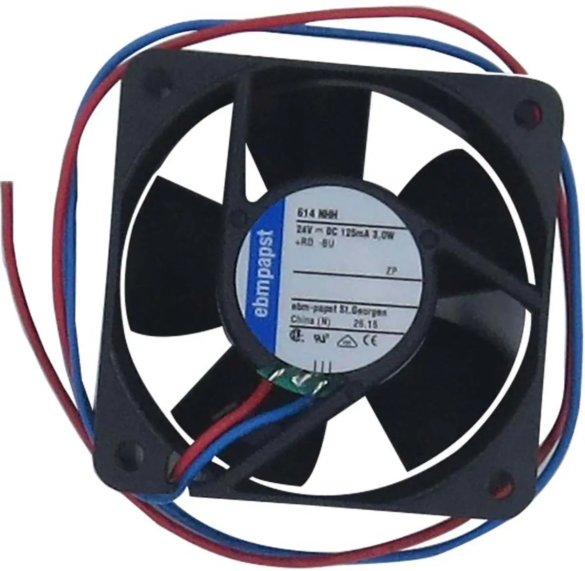 Produktfoto 1 von ebm-papst 600 N Axiallüfter, Kugel, 24V dc / 2.9 W 0.12 A, 6850 U/min, 56 m³/h IP20 60 mm 25.4mm 25.4 mm