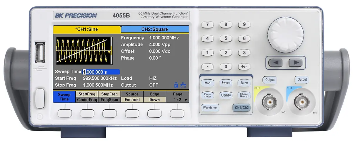 Produktfoto 1 von BK Precision 4055 Arbiträr-Funktionsgenerator mit TFT-LCD 50 MHz 2, 1 Hz, USB, GPIB