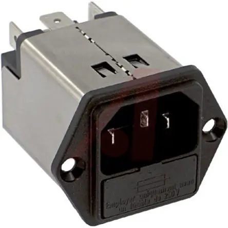 Schurter 10A C14 IEC-Steckverbinder Stecker 5 x 20 mm Sicherung, 250V ac, Frontplattenmontage Schnellverbindung, 1