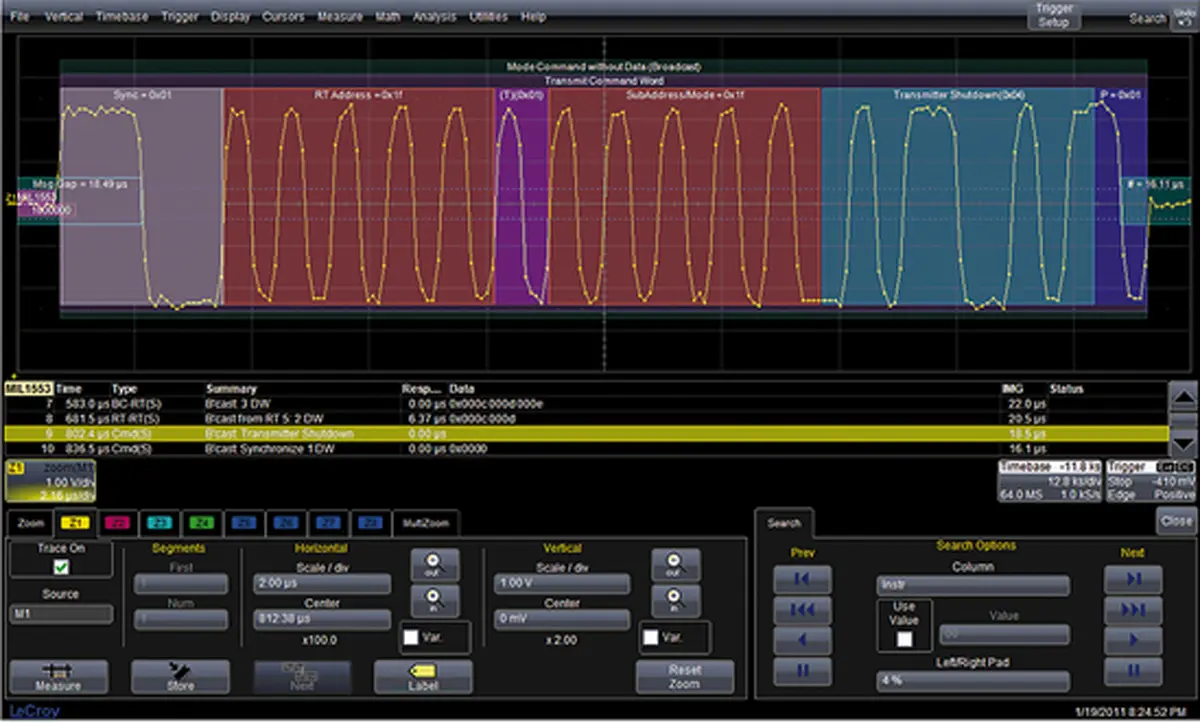 Produktfoto 1 von Teledyne LeCroy Oszilloskop-Software, MIL-STD-1553 -Trigger und -Dekodierung für Serie HDO4000