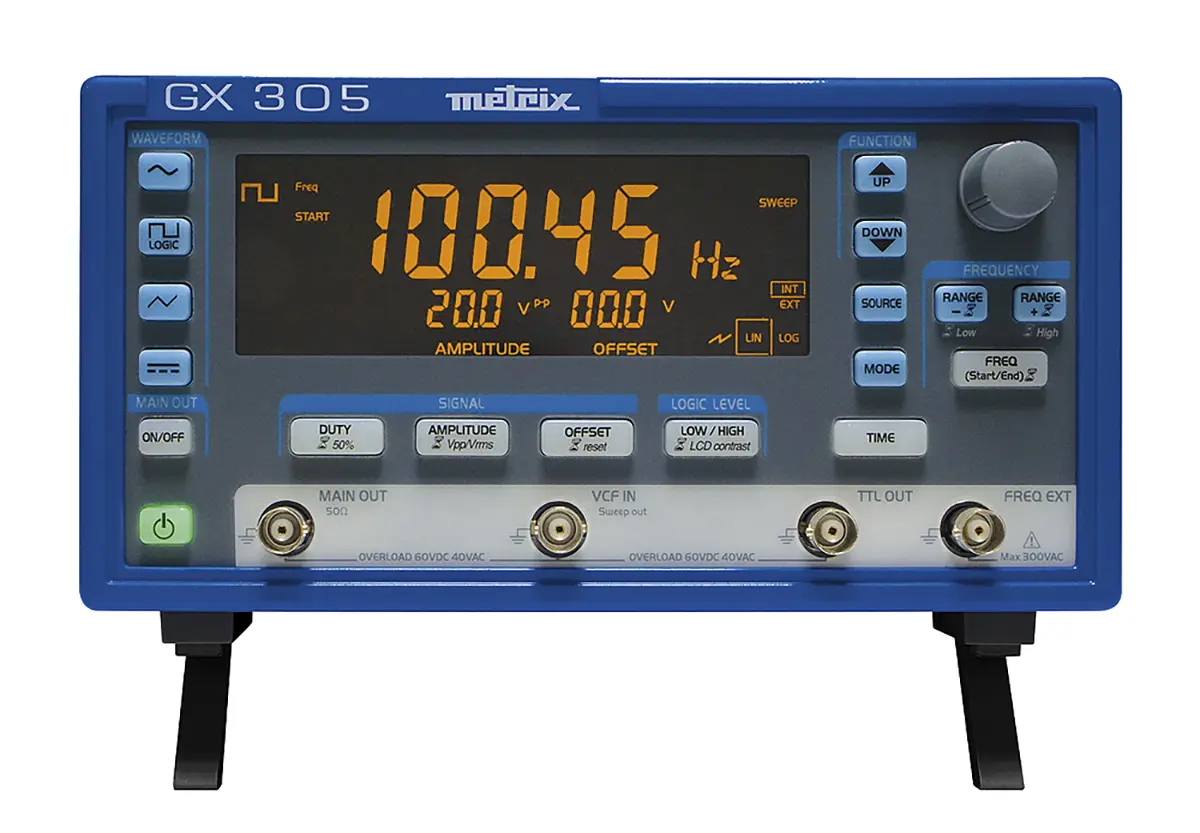 Produktfoto 1 von Metrix GX 305 Funktionsgenerator Variable Wobbelfuntion 0.001 Hz → 2 MHz Digitalfrequenz FM Modulation