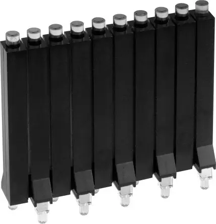 Produktfoto 1 von Mentor GmbH LED-Lichtleiter Starr, 10 Gerade LED Gelb Klar, DIN-Hutschiene, Einpressen 3 mm