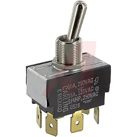 Produktfoto 1 von Carling Panel Kippschalter 2-poliger Wechsler, Ein-Ein, 250 V ac, 15A, Stecker