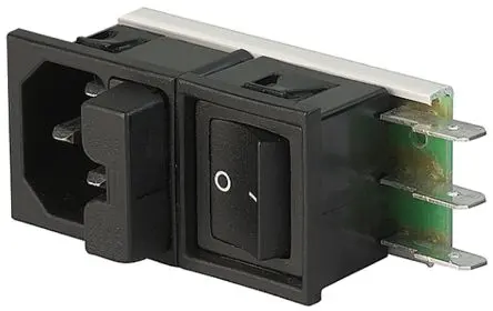 Schurter Felcom 64 IEC-Steckverbinder C14 125V, 250 V, Gerade Buchse, Einrastmontage 10A, 2 Sicherung/en mit 5 x 20 mm