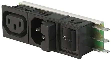 Schurter Felcom 64 IEC-Steckverbinder C14F 250V, Gerade Buchse, Einrastmontage 10A, 1 Sicherung/en mit 5 x 20 mm