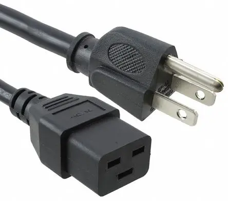 Produktfoto 1 von Schurter Netzkabel, A IEC C19, B NEMA 5 - 15, 2.5 m Schwarz, 125V ac