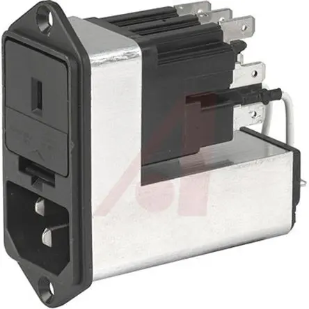 Produktfoto 1 von Schurter 10A C14 IEC-Steckverbinder Stecker 5 x 20 mm Sicherung, 250V ac, Schraubanschlussklemme Schnellverbindung, 2