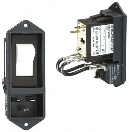 Produktfoto 1 von Schurter EF11 IEC-Steckverbinder C20 250V, Gerade Buchse, Panel 20A, 2-polig