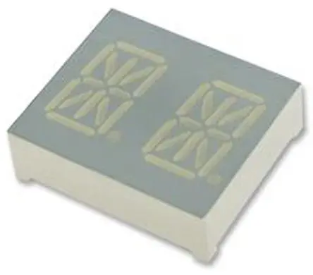 Kingbright PDC54 LED-Anzeige 14-Segment 2 Zeichen Kathode, Gelb 590nm 87mcd Zeichenbreite 8 mm Rechts Zeichenhöhe 13.8