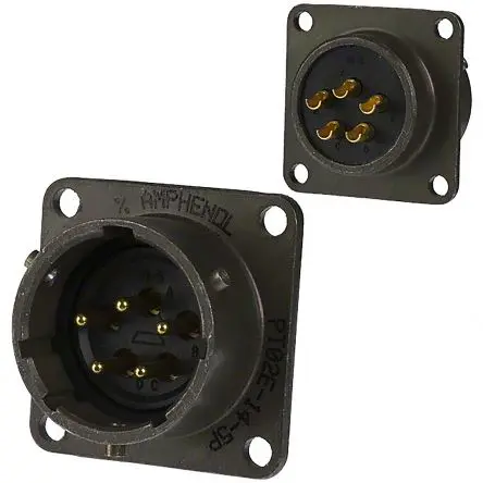 Produktfoto 1 von Amphenol Socapex, PT Kupferlegierung MIL-Spec Rundsteckverbinder Gerade, 4-polig, 1kV ac, Kabel, Gehäuse 8 Stecker,