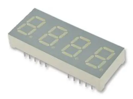 Produktfoto 1 von Kingbright CA04 LED-Anzeige 7 Segmente 4 Zeichen Anode, Rot 630nm 87mcd Zeichenbreite 6 mm Rechts Zeichenhöhe 10.2 mm