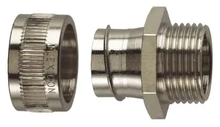 Produktfoto 1 von Flexicon FU Messing vernickelt Kabelrohr Befestigung Kabelrohr M16 12 mm Grau Vernickelt-Finish IP40