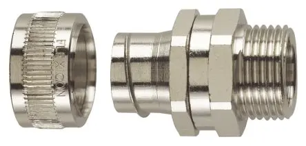 Produktfoto 1 von Flexicon FU Messing vernickelt Kabelrohr Befestigung S M40 40 mm Nickel-Finish IP40