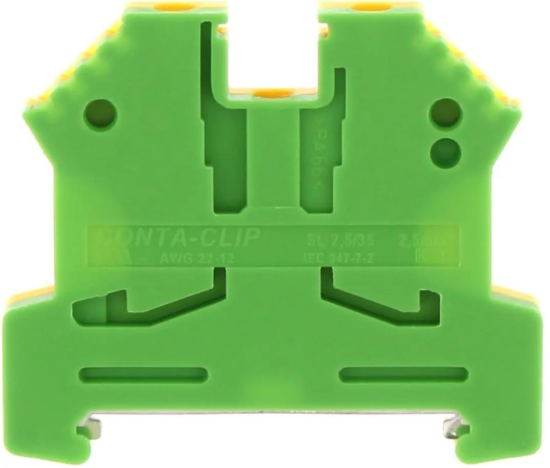 Produktfoto 1 von RS PRO 1056.2 Schutzleiterklemme 1 Grün, Gelb, 2.5 to 2 mm² Schraubbefestigung