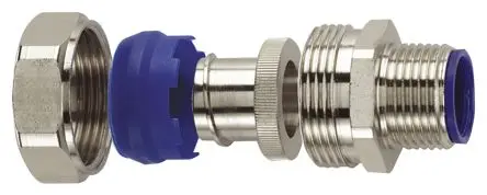 Produktfoto 1 von Flexicon LTP - C Messing Kabelrohr Befestigung C-Typ-Anschlussstück (metrisches Gewinde) M16 16 mm Nickel-Finish IP68,