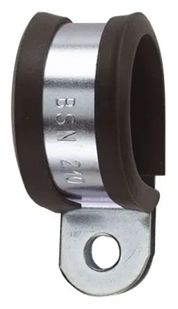 Produktfoto 1 von Flexicon FCC Verzinktes Polyvinylchlorid Kabelhalter P-Clip 44 mm Silber Schwarz-Finish