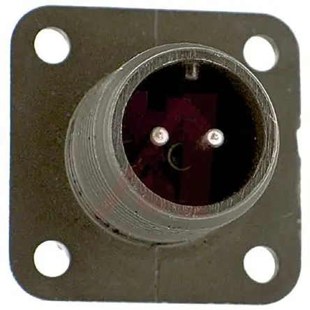 Produktfoto 1 von Amphenol Industrial, 97 Messing-Kupfer-Legierung MIL-Spec Rundsteckverbinder Gerade, 2-polig, 500 V ac, 700V dc,