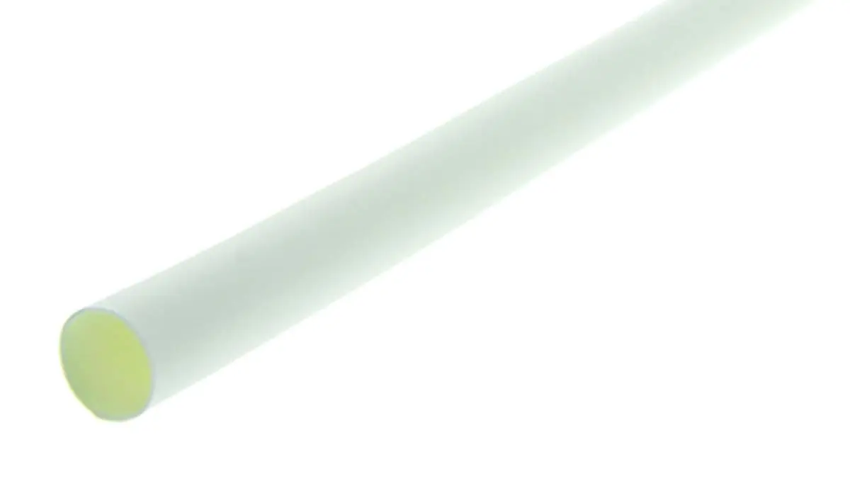 Produktfoto 1 von TE Connectivity CGPT Wärmeschrumpfschlauch, Polyolefin Weiß, Ø 1.2 mm Schrumpfrate 2:1, Länge 600m