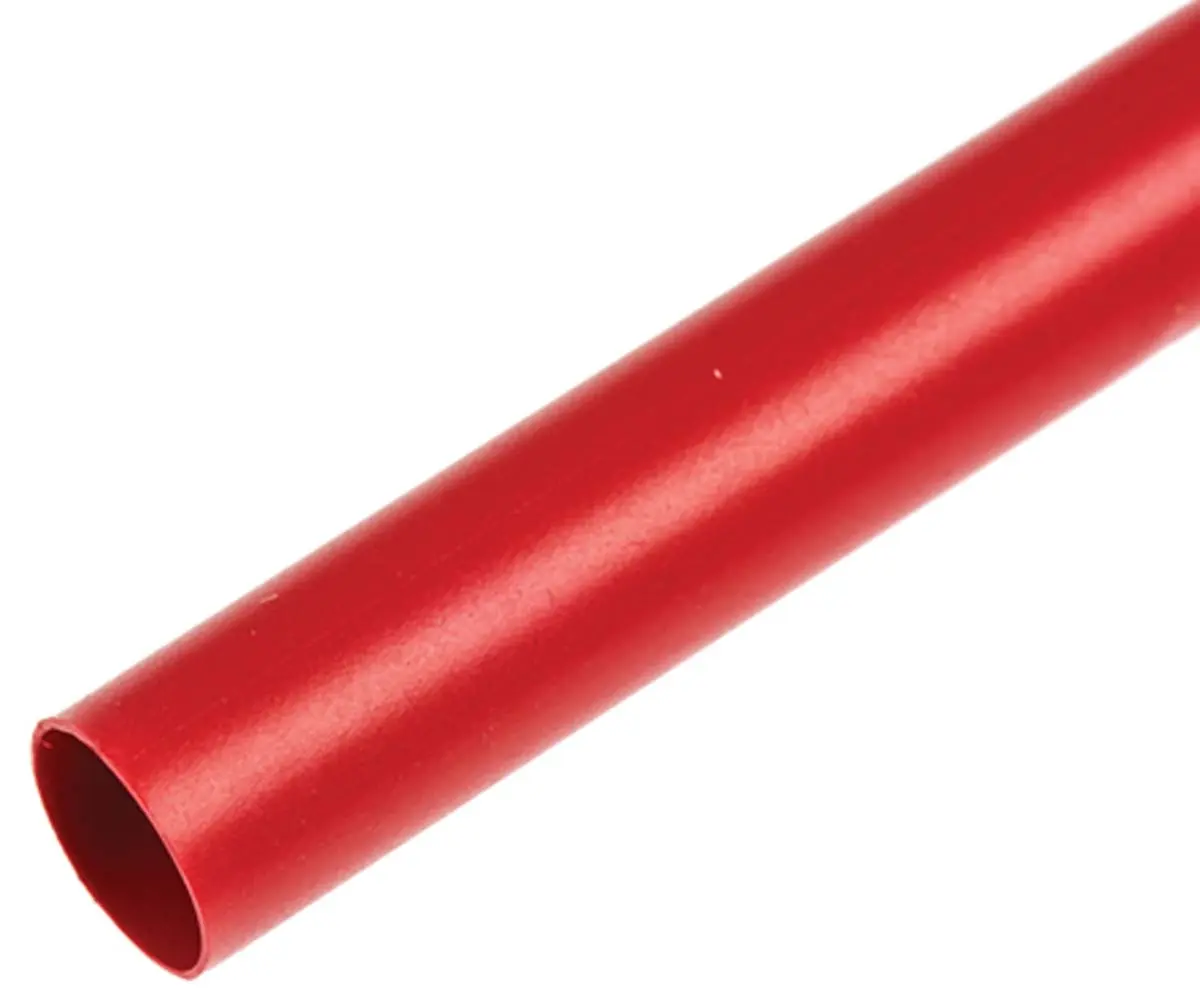 Produktfoto 1 von TE Connectivity CGPT Wärmeschrumpfschlauch, Polyolefin Rot, Ø 1.6 mm Schrumpfrate 2:1, Länge 600m