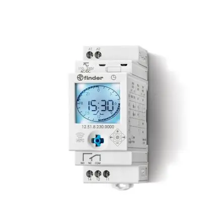 Produktfoto 1 von Finder Digital 12 DIN-Schienen-Zeitschaltuhr 230V ac, Stunden, Minuten, 1-Kanal, Schraube