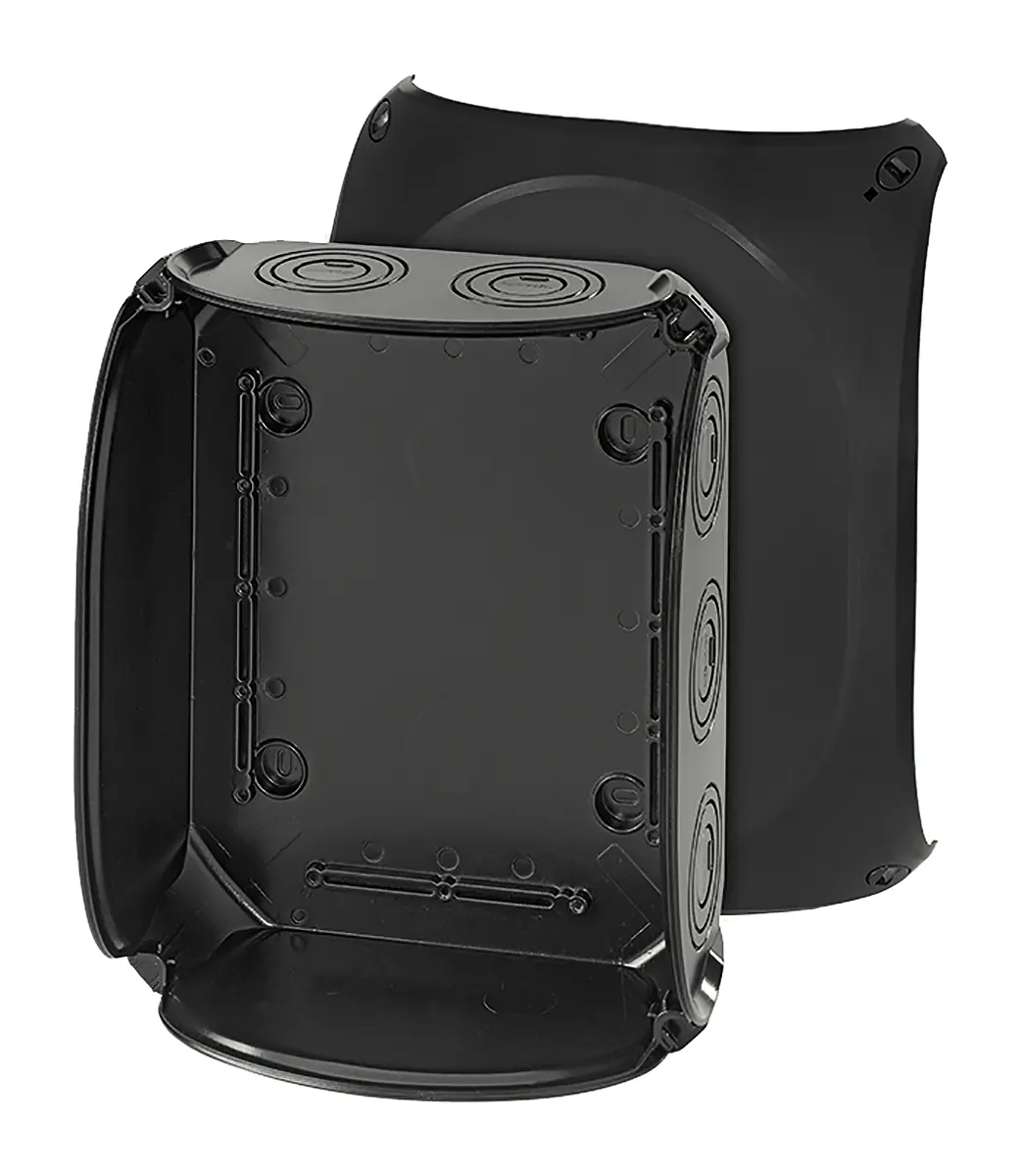 Produktfoto 1 von HENSEL KF 2500 B Polycarbonat Abzweigdose Schwarz, Schwarz RAL 9011 IP66, IP40 Breite 255 mm Höhe 205 mm