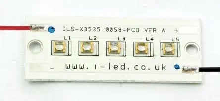Produktfoto 1 von Intelligent LED Solutions Schraubanschlussklemme N3535 UV PowerLinear 5-fach LED UV-Array UV C 410 nm / 2000 mW,