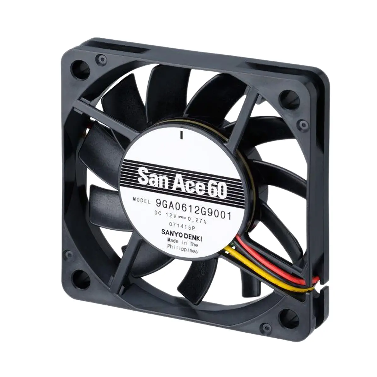 Sanyo Denki San Ace 9GA DC-Axiallüfter, Kugellager, 12 V dc / 360mW, 60 x 60 x 10mm, 2300U/min, 14m³/h