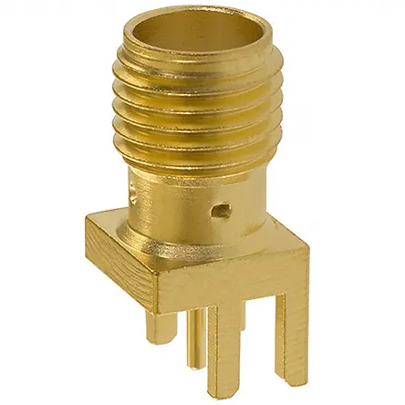 Produktfoto 1 von Cinch 142 Buchse Koaxialsteckverbinder SMA-Steckverbinder, Kante, für RG58, RG178, RG142-Kabel, 50 Ω Lot, Standard,