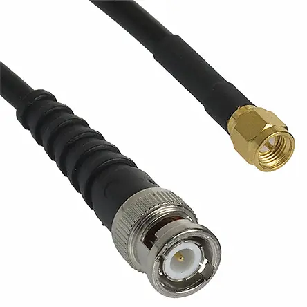 Produktfoto 1 von Cinch BNC, SMA RG58 Koaxialkabel, Abgeschlossen, 50 Ω, Schwarz