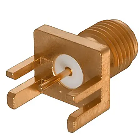 Produktfoto 1 von Cinch 142 Buchse Koaxialsteckverbinder SMA-Steckverbinder, Kante, für RG142, RG178, RG58-Kabel, 50 Ω Lot, Standard,