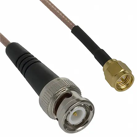 Produktfoto 1 von Cinch BNC, SMA RG316 Koaxialkabel, Abgeschlossen, 50 Ω, Schwarz