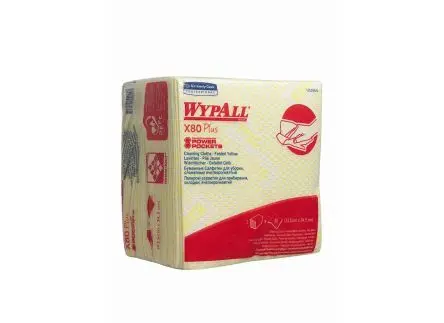 Produktfoto 1 von WYPALL Wypall Lappen für Intensive Reinigungsarbeiten Polypropylen Viertelfalz Trocken 30 pro Paket Stk. Gelb, 350 x 340